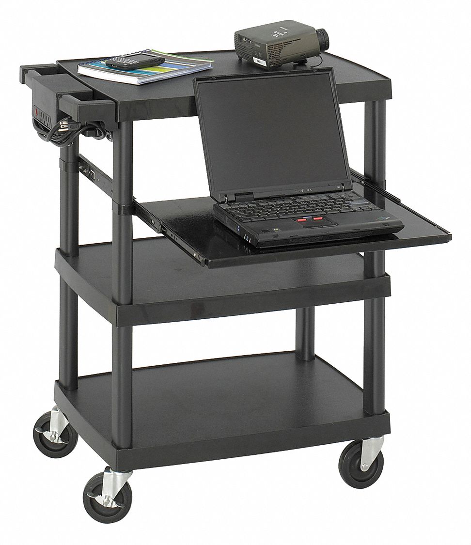 SAFCO Multimedia Projector Cart, Black 49J1138929BL Grainger