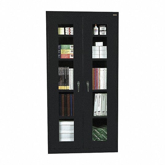 Sandusky Storage Cabinet 78 In Steel, Sandusky Black Steel Bookcase
