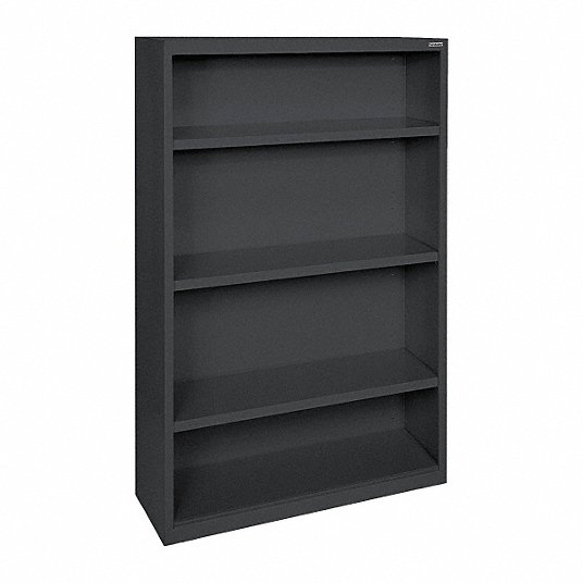 Elite Series Bookcase With 3 Shelves, Sandusky Black Steel Bookcase