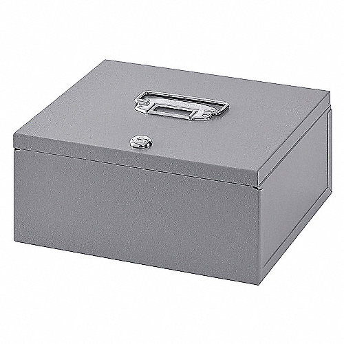 BUDDY PRODUCTS Caja de Seguridad,Gris,Acero,2 Llaves - Cajas de Efectivo -  49J394