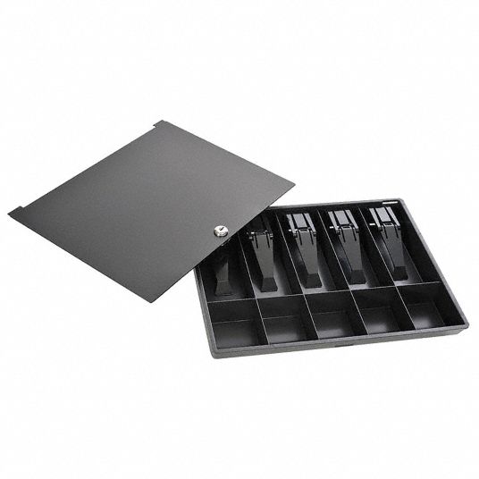 BUDDY PRODUCTS, Plastic, 10 Compartments, Cash Box 49J39605444