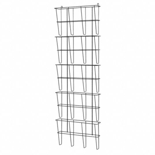 BUDDY PRODUCTS, 5 Compartments, Black, Literature Rack - 49J490|6304-4 ...