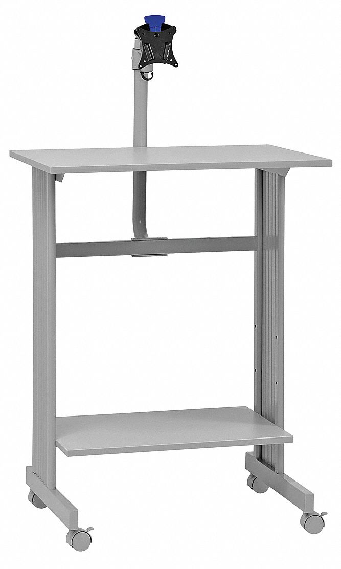 Computer Workstation,Wood/Tubing,Gy - Grainger