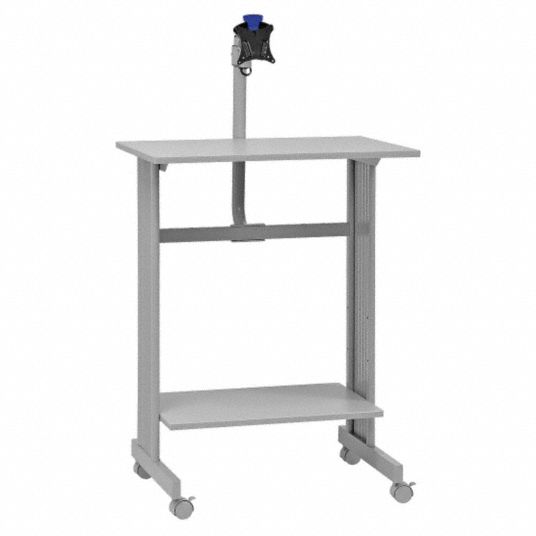 Computer Workstation,Wood/Tubing,Gy - Grainger