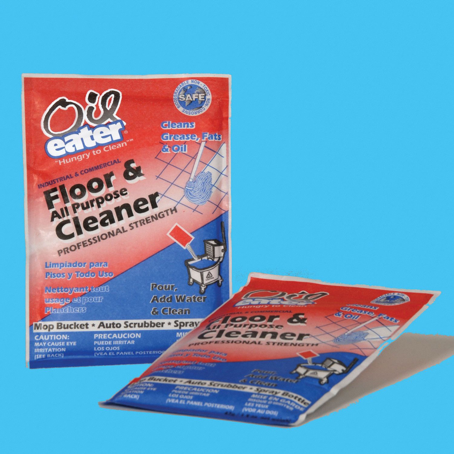 OIL EATER Floor Cleaner Packet, 1.5 oz Container Size, Concentrated