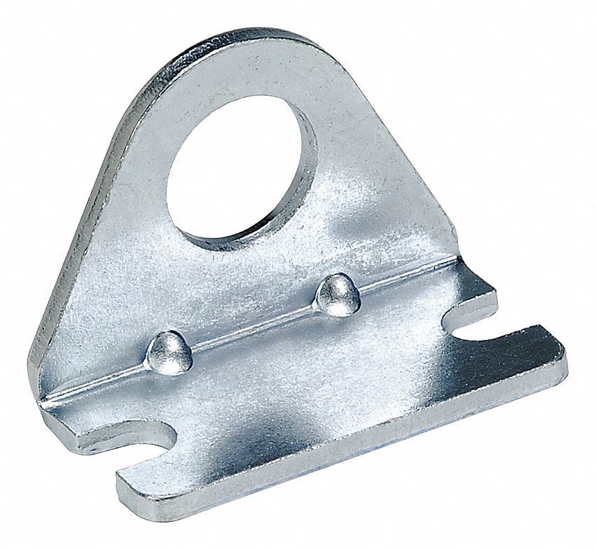 Foot Bracket: Foot Mount Type, Fits 7/16 in_9/16 in Bore Dia, 1 3/8 in Overall Lg, Aluminum
