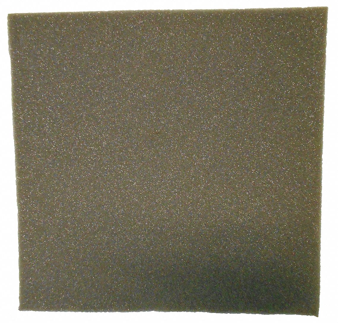 Acoustic Foam: 0.95 NRC, Gray, 50 ft Overall Lg, 4 1/2 ft Overall Wd, 1 in Thick