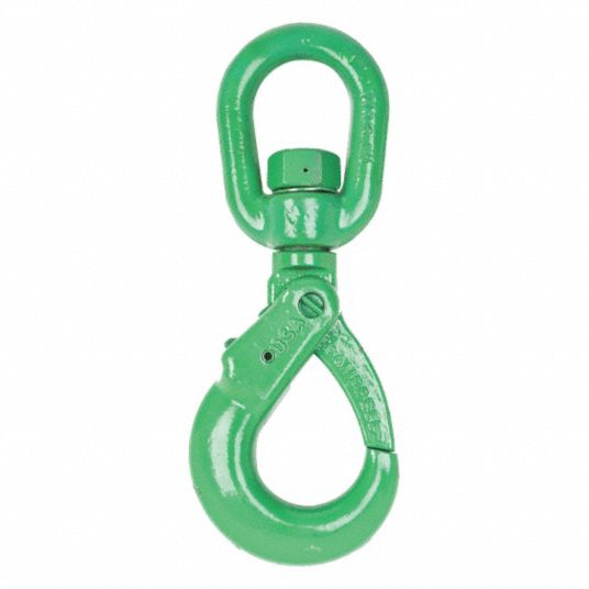 Self Locking Hook Swivel - 9/32in; Grade 100; Painted Green; Campbell