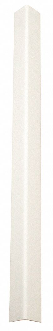 Corner Guard: PVC, Linen White, For 90° Angle, 0.75 in Leg Wd, 4 ft Overall Ht