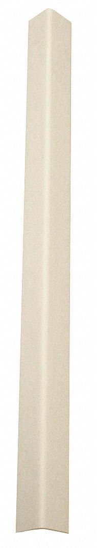Corner Guard: PVC, Champagne, For 90° Angle, 0.75 in Leg Wd, 4 ft Overall Ht, Textured