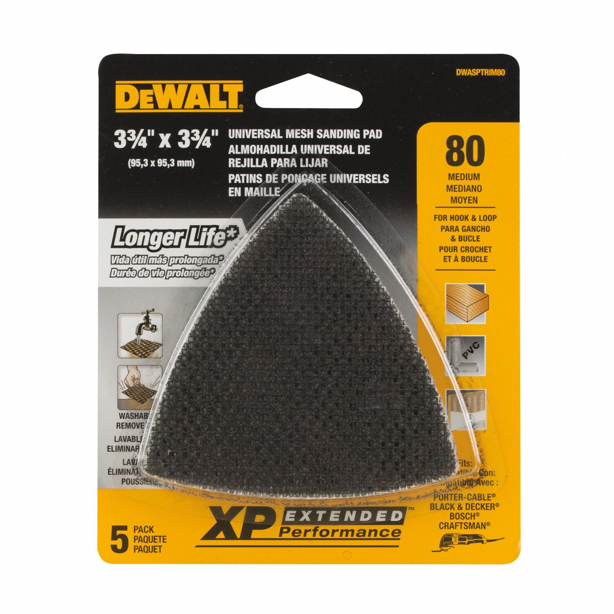 DEWALT Oscillating Tool Sanding Sheet Set 80 Grit, 5 Sheets, 5 PK