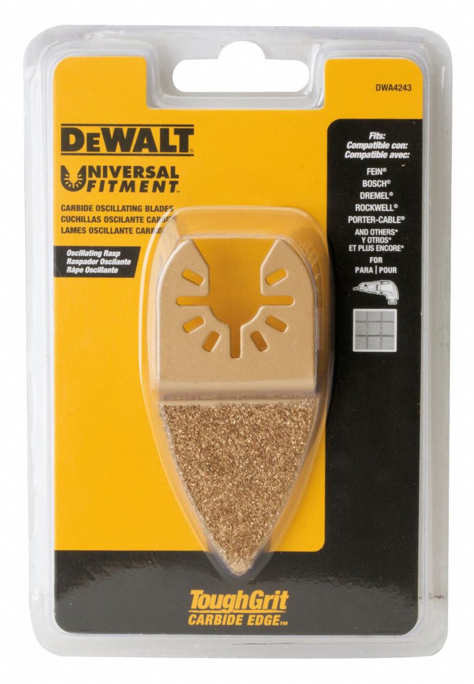 DEWALT Oscillating Tool Blade 1 3/8 in Blade Wd, 3 in Overall Lg
