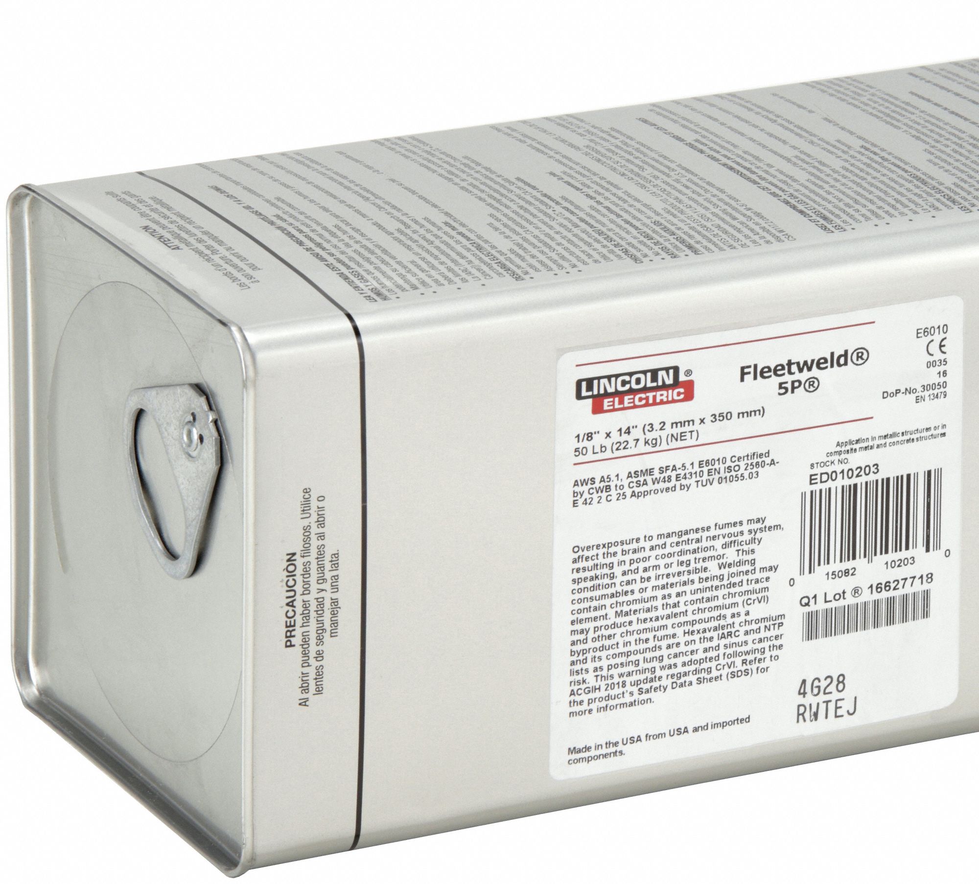 LINCOLN ELECTRIC, Carbon Steel, E6010, Stick Electrode 49JR43ED010203 Grainger