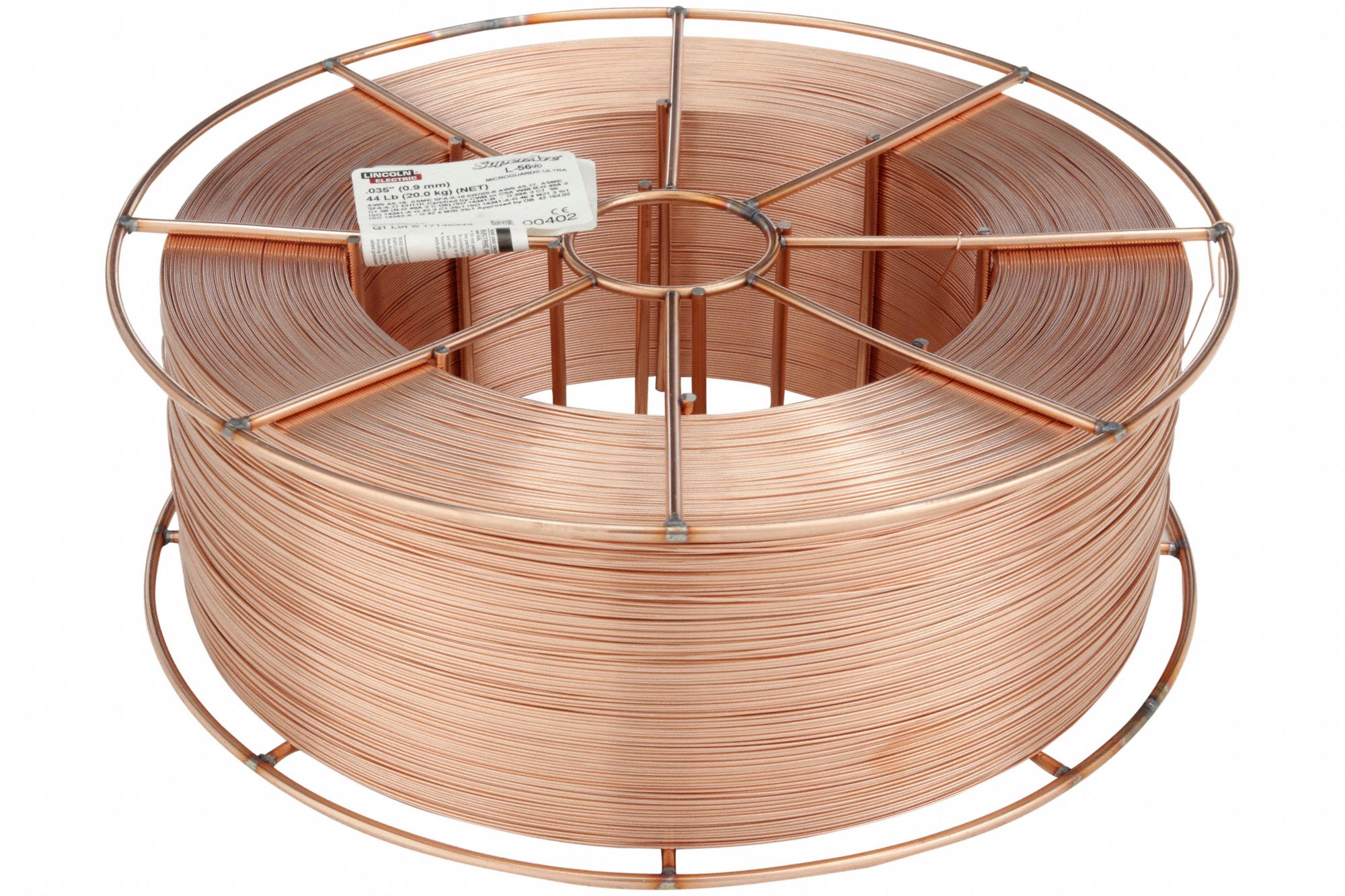 MIG Welding Wire: Carbon Steel, ER70S-6, 0.035 in, 44 lb, Steel Spool