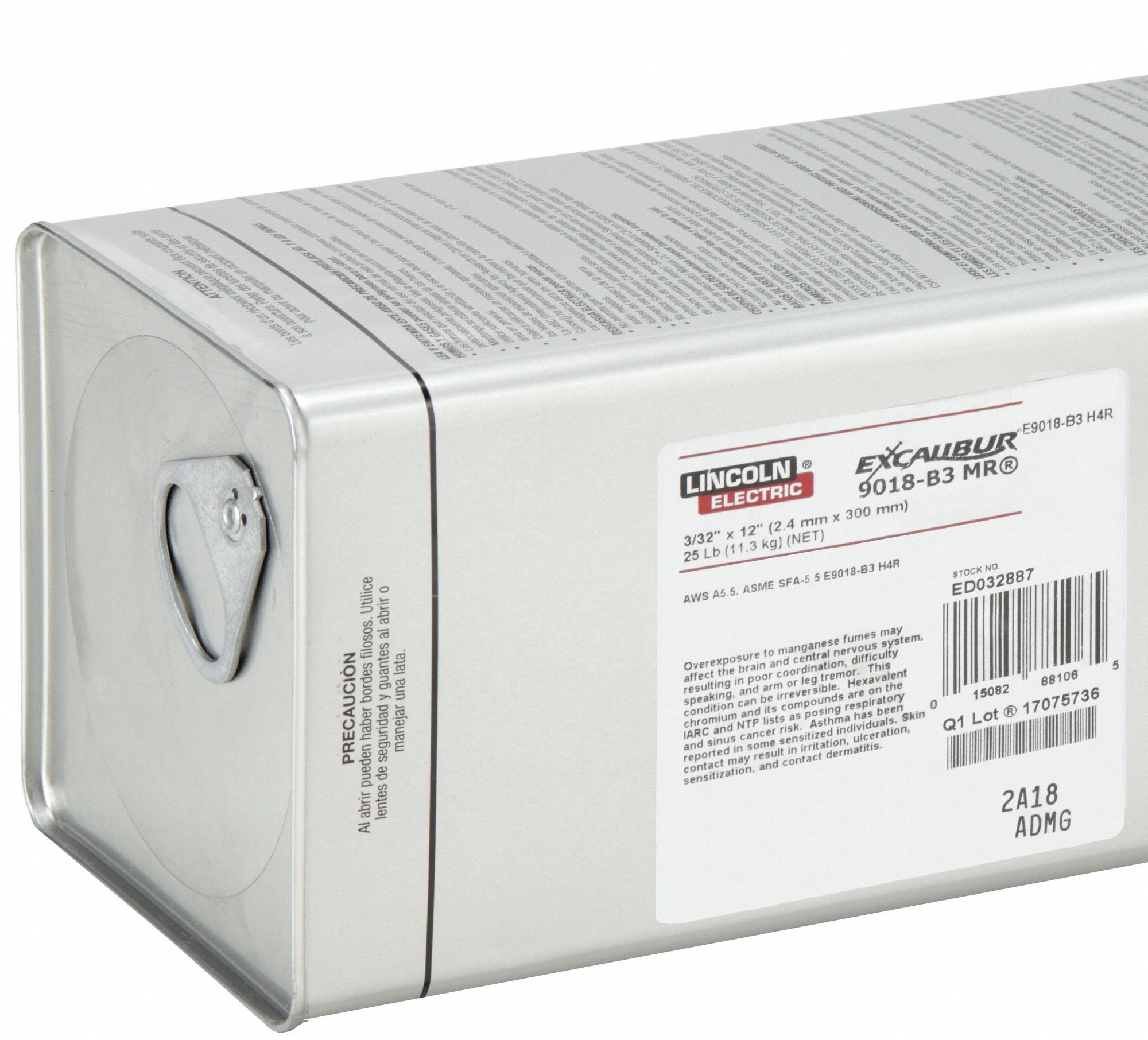 LINCOLN ELECTRIC, LowAlloy Steel, E9018B3 H4R, Stick Electrode