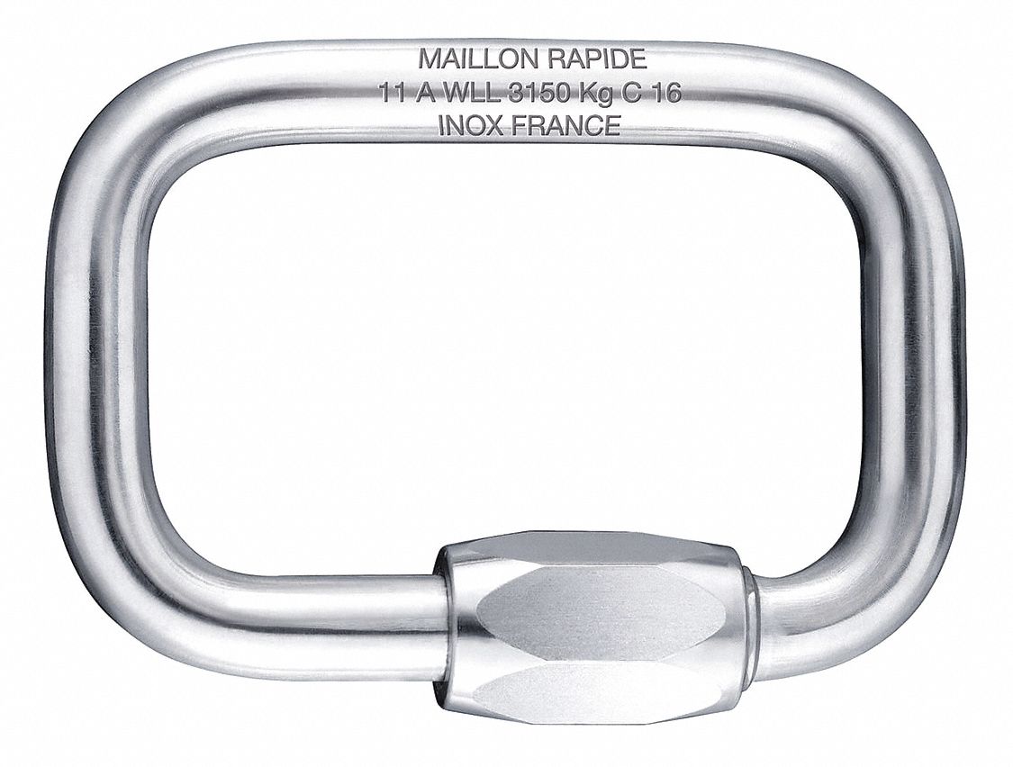 Connecting Link: Quick Link, Steel, 1 1/2 in Overall Lg, 1 1/2 in Overall Wd, Square