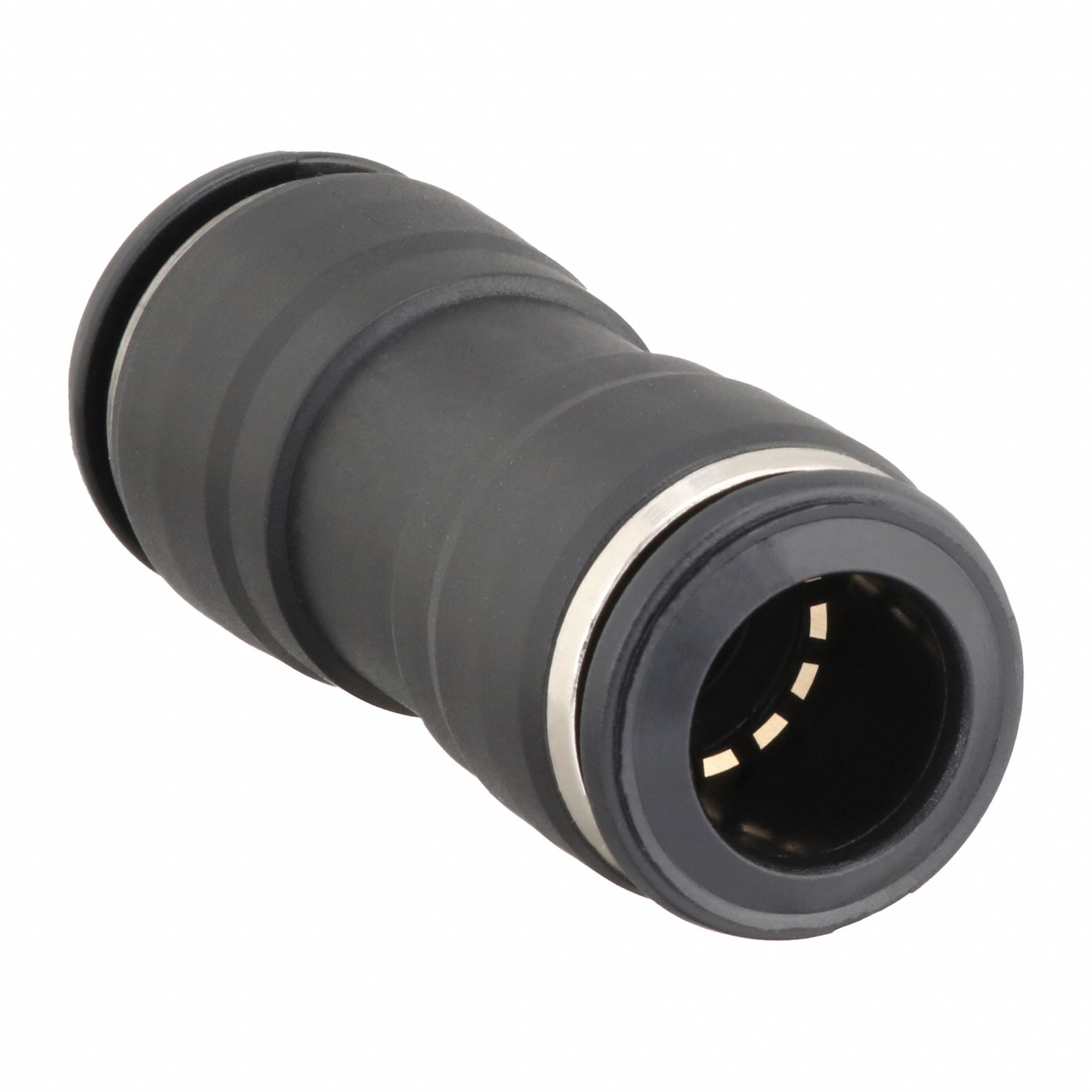 TUBE MENDER: NYLON, PUSH-TO-CONNECT X PUSH-TO-CONNECT, FOR 10 MM X 8 MM TUBE OD, BLACK