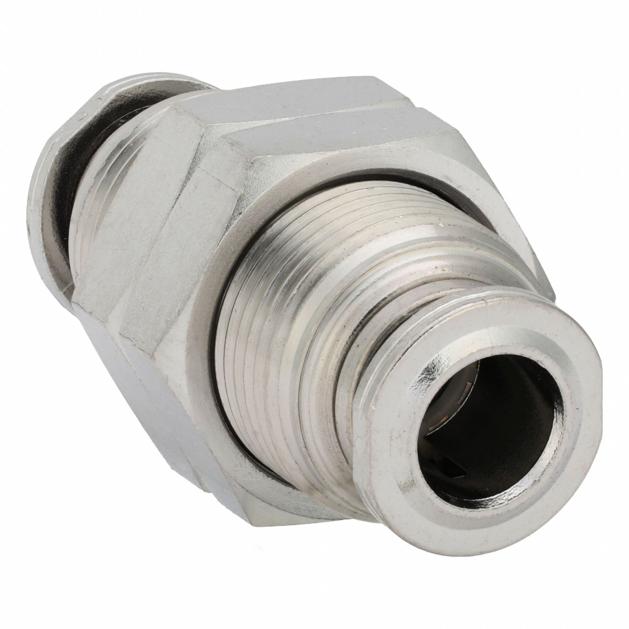 Push-Fit Adapter Fitting: 1/4 in OD x 1/4 in OD Size, Push-to-Connect x Push-to-Connect