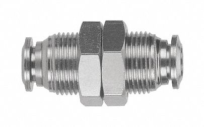 Push-Fit Adapter Fitting: 5/16 in OD x 5/16 in OD Size, Push-to-Connect x Push-to-Connect