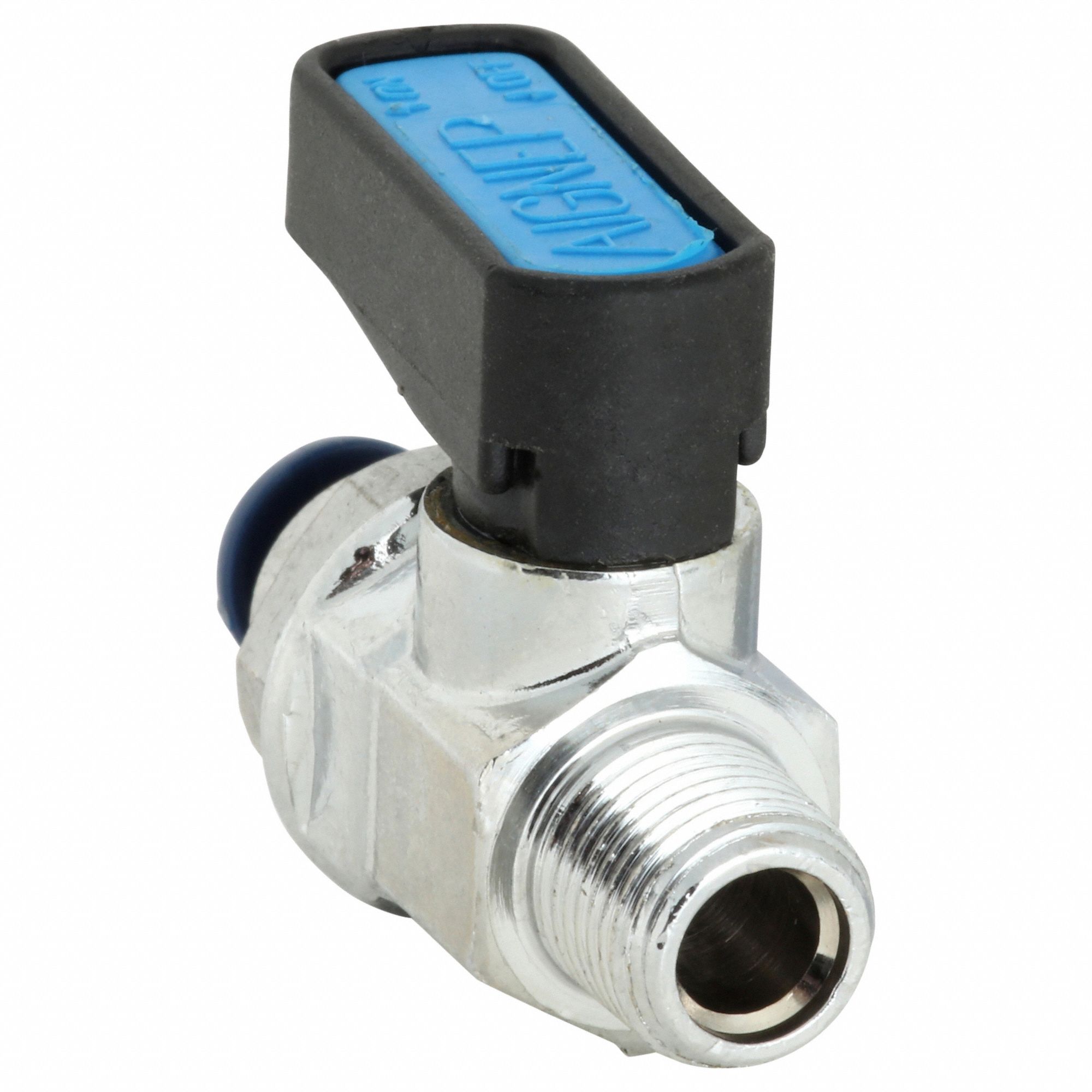 Manual Two-Way Ball Valve: 1/8 in, Chrome-Plated Brass, Male Socket x MNPT, One-Piece