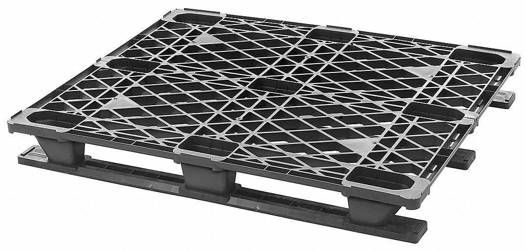 Rackable Plastic Pallet - 48 x 40, Black