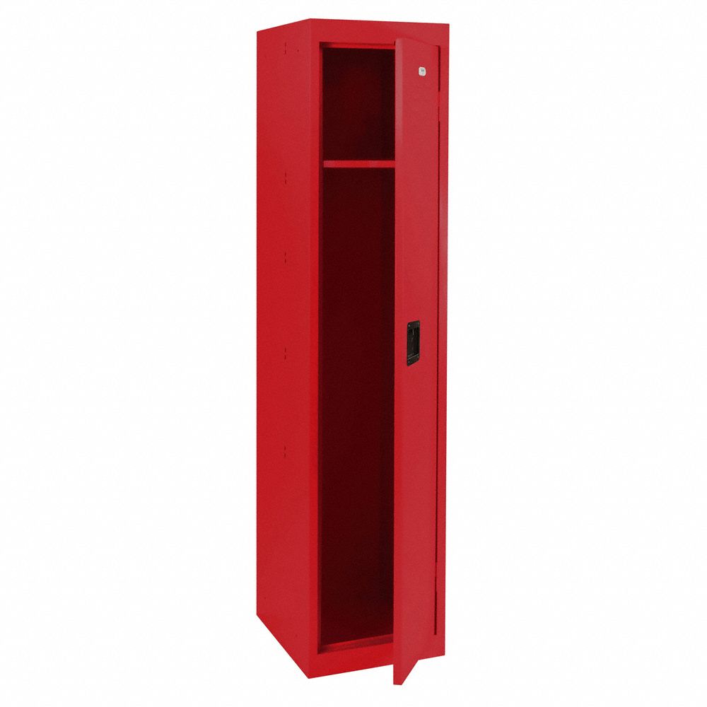 SANDUSKY Red Wardrobe Locker, (1) Tier, (1) Wide Openings 1, 15 in W X