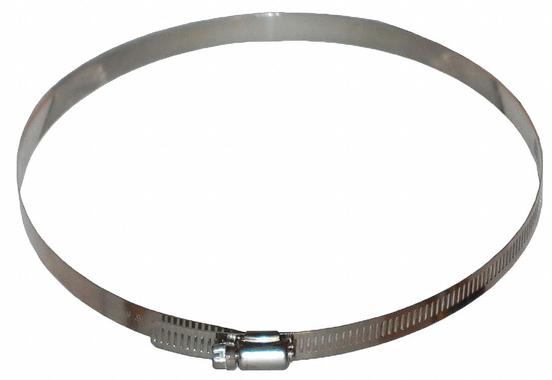 Duct Clamp: Duct Clamp, 49K228, Stainless Steel, 1/2 in Overall Ht, 12 in Overall Wd
