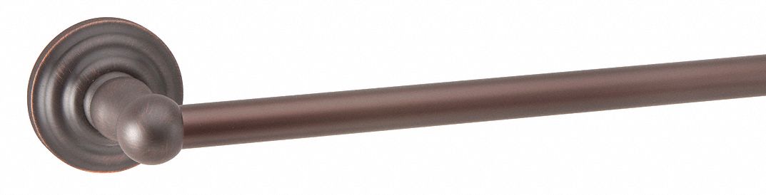 TOWEL BAR: 04-BRN6224, WALL MOUNT, 2¾ IN X 26¾ IN X 3 ⅜ IN, 1 IN BAR DIA, BRONZE