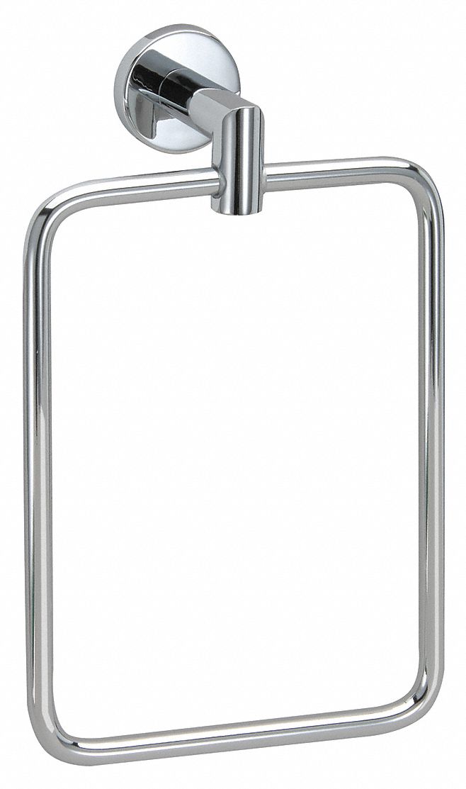 Towel Ring: 04-2804A, Wall Mount, 1 3/4 in Base Ht, 1 3/4 in Base Wd, 4 3/4 in Ring Ht, Zinc