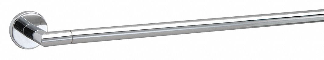 Towel Bar: 04-2818, Wall Mount, 1 3/4 in x 22 in x 2 7/8 in, 18 in Bar Wd, Zinc, Zinc, 1 Bars