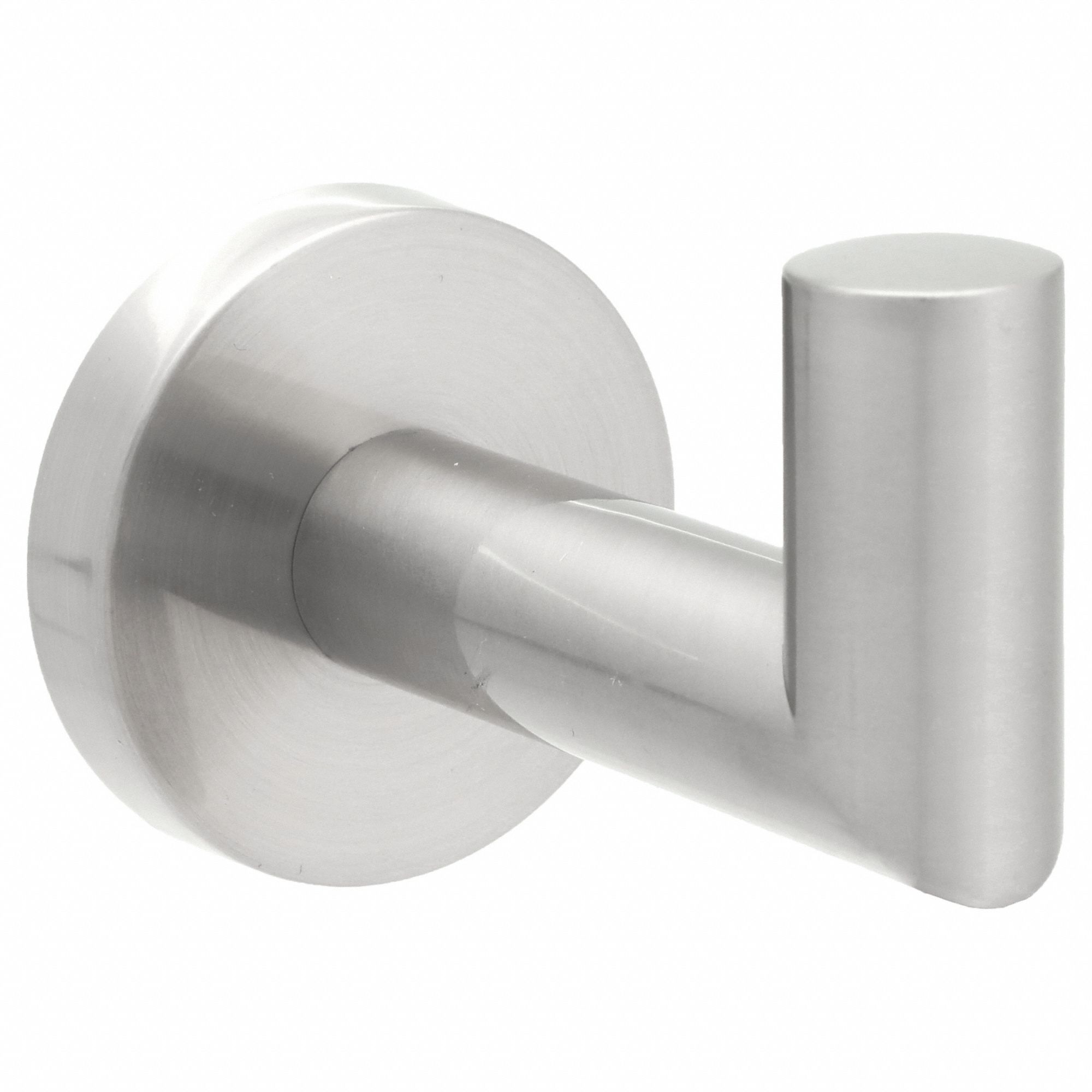 BATHROOM HOOK: 04-SN2801, 1 HOOKS, ZINC, SATIN, 2 IN X 2 IN X 2 7/8 IN, 1¾ IN BASE DIA