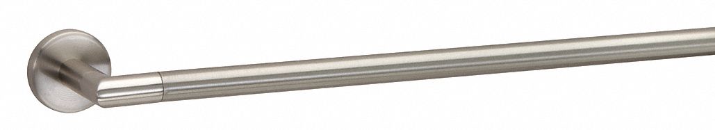 Towel Bar: 04-SN2818, Wall Mount, 1 3/4 in x 22 in x 2 7/8 in, 1 in Bar Dia, 18 in Bar Wd