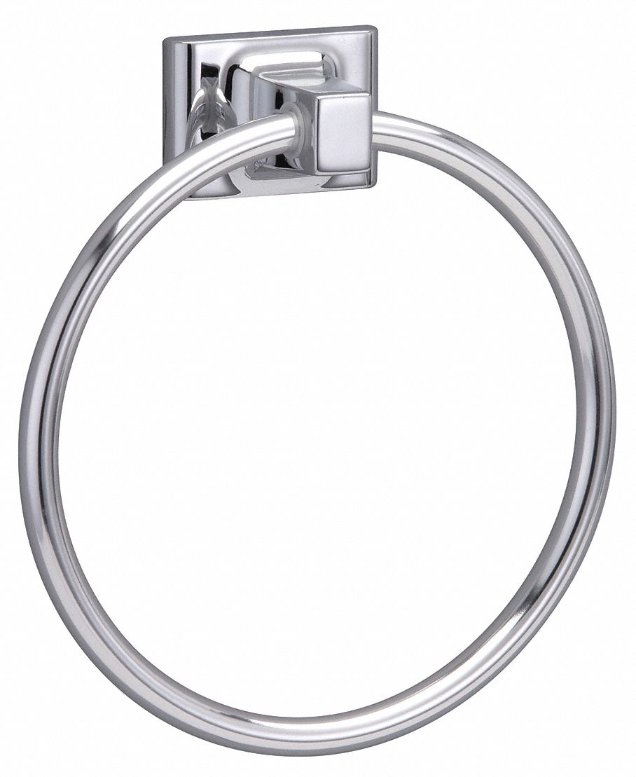 TOWEL RING: 01-9404, WALL MOUNT, 1½ IN BASE H, 2¼ IN BASE WD, 6 IN RING H, ZINC