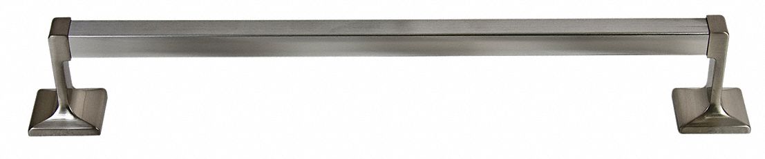 TOWEL BAR: 01-940024SN, WALL MOUNT, 1 7/8 IN X 26¼ IN X 3¼ IN, ¾ IN BAR DIA, ZINC