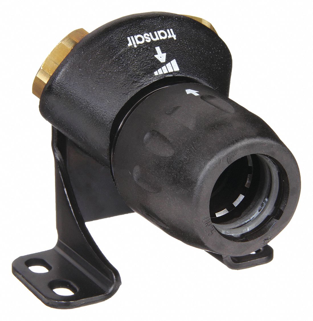 Push-Fit Wall Bracket Fitting: 1 in OD x 1 in Pipe x 1/2 in Pipe x 1/2 in Pipe Size, Brass