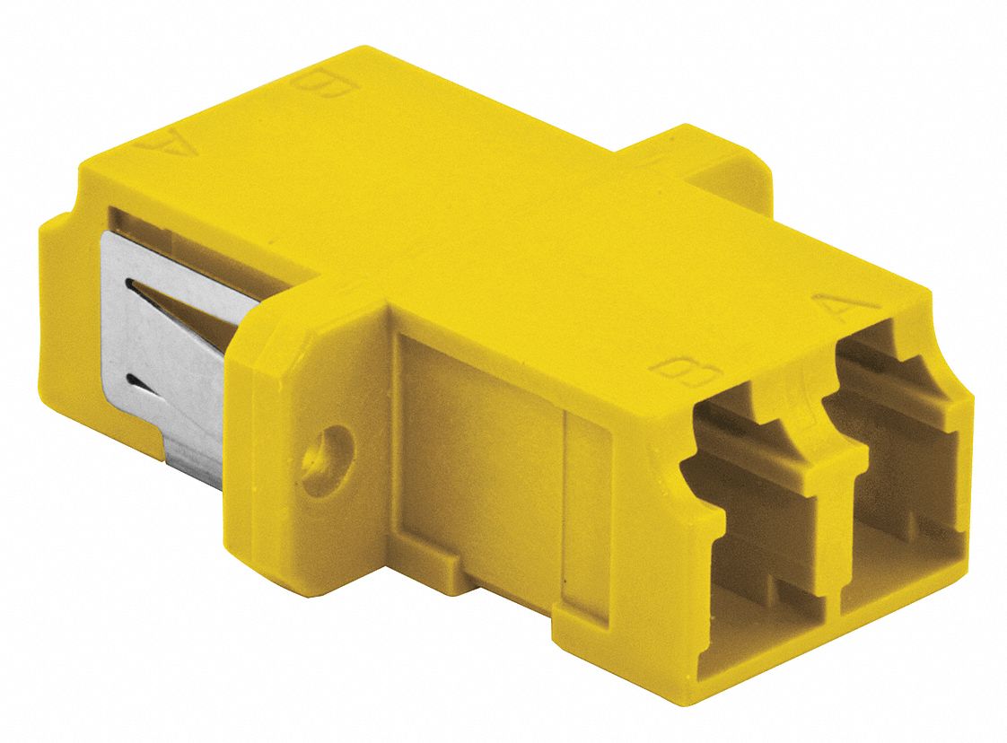 HUBBELL PREMISE WIRING Yellow Fiber Optic Adapter, LC Duplex Connector