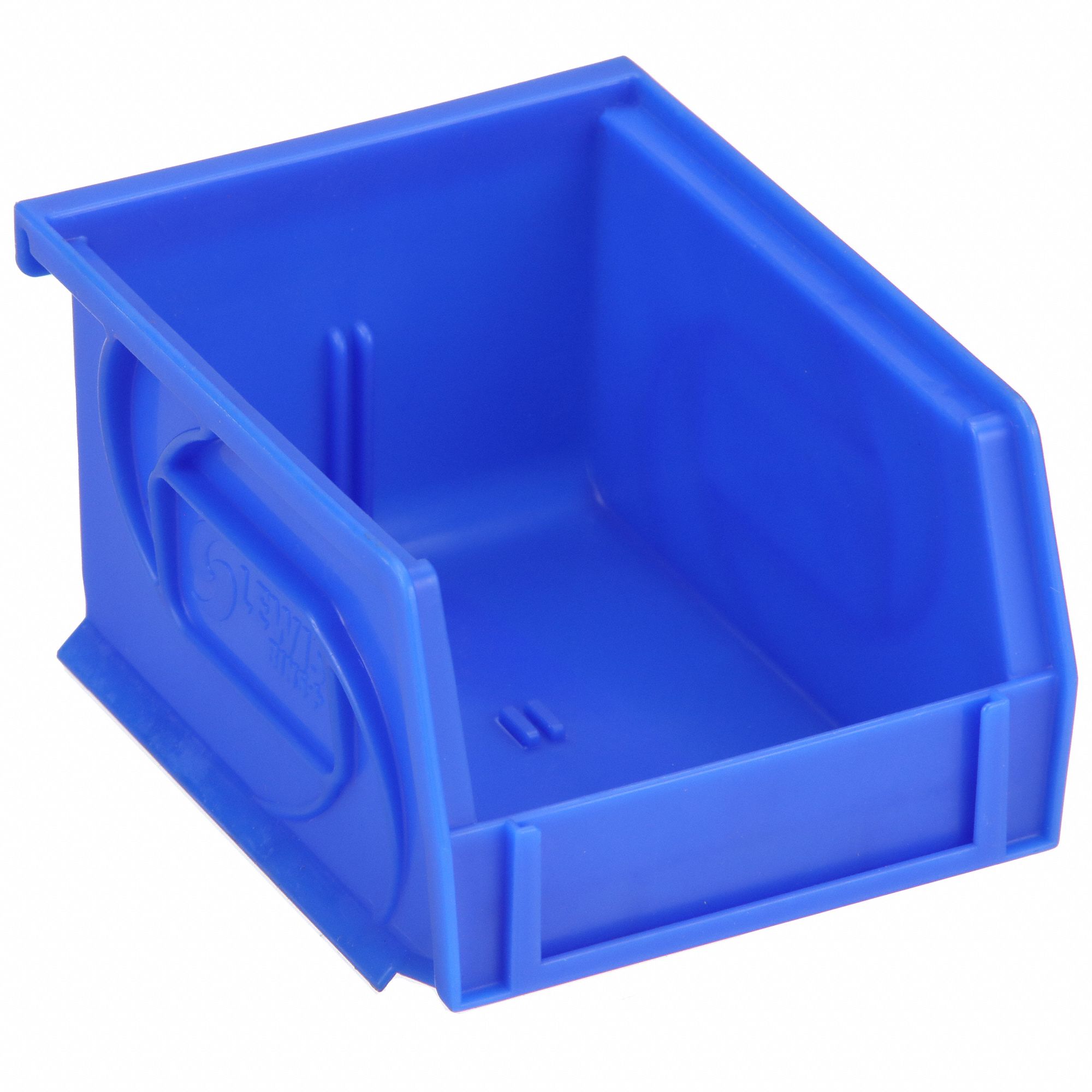 HANG AND STACK BIN, 4⅛ IN X 5⅜ IN X 3 IN, BLUE, LABEL HOLDERS, 15 LB LOAD CAPACITY