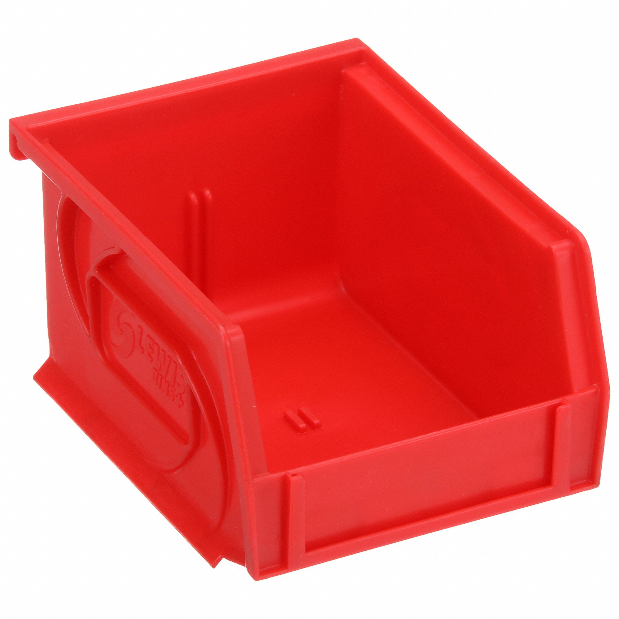 HANG AND STACK BIN, 4⅛ IN X 5⅜ IN X 3 IN, RED, LABEL HOLDERS, 15 LB LOAD CAPACITY