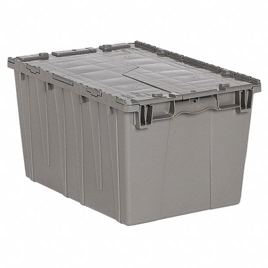 Attached Lid Containers  Heavy-Duty Plastic Totes