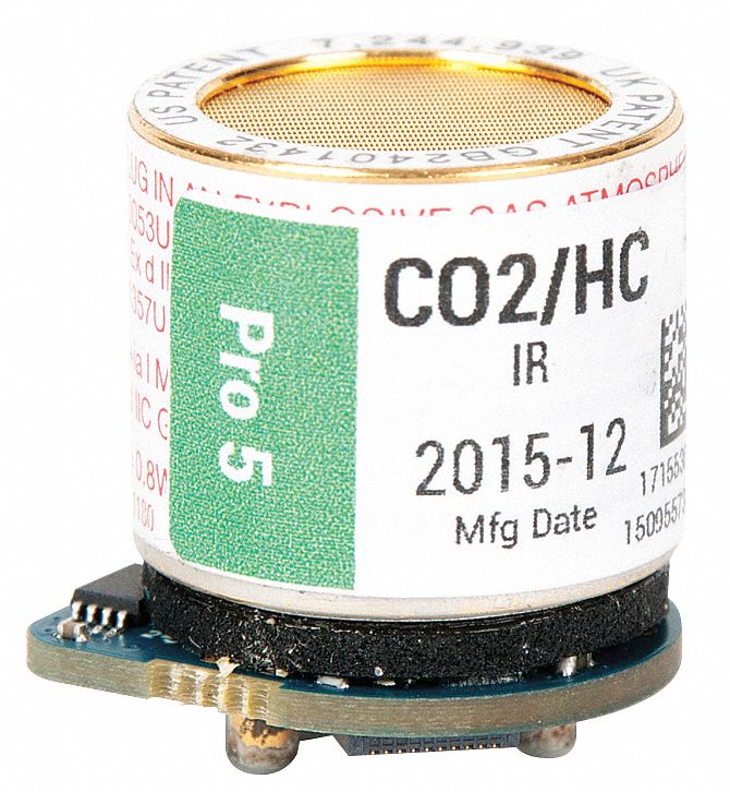 INDUSTRIAL SCIENTIFIC Small Replacement Sensor, Detects Carbon Dioxide, Hydrocarbons 49KA02