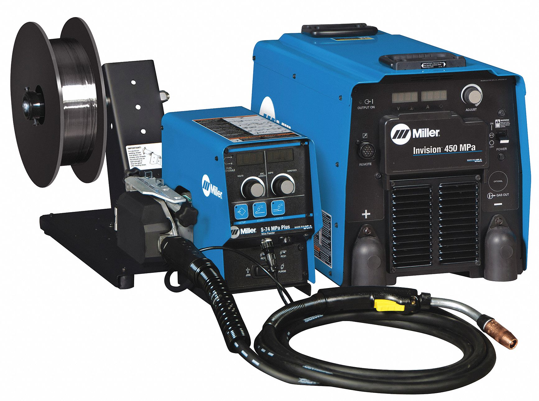 MILLER ELECTRIC Multiprocess Welder, Invision™ 450, Bernard™, MIGRunner