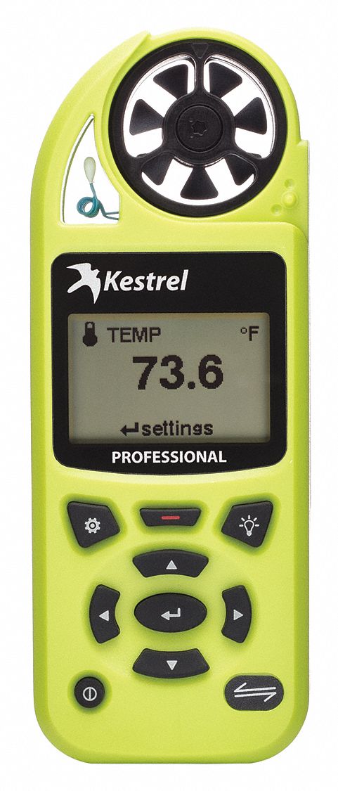 Environmental Meter: 5200, Hi-Visibility Green – Non-Bluetooth, IP67, 0.4 to 89 mph