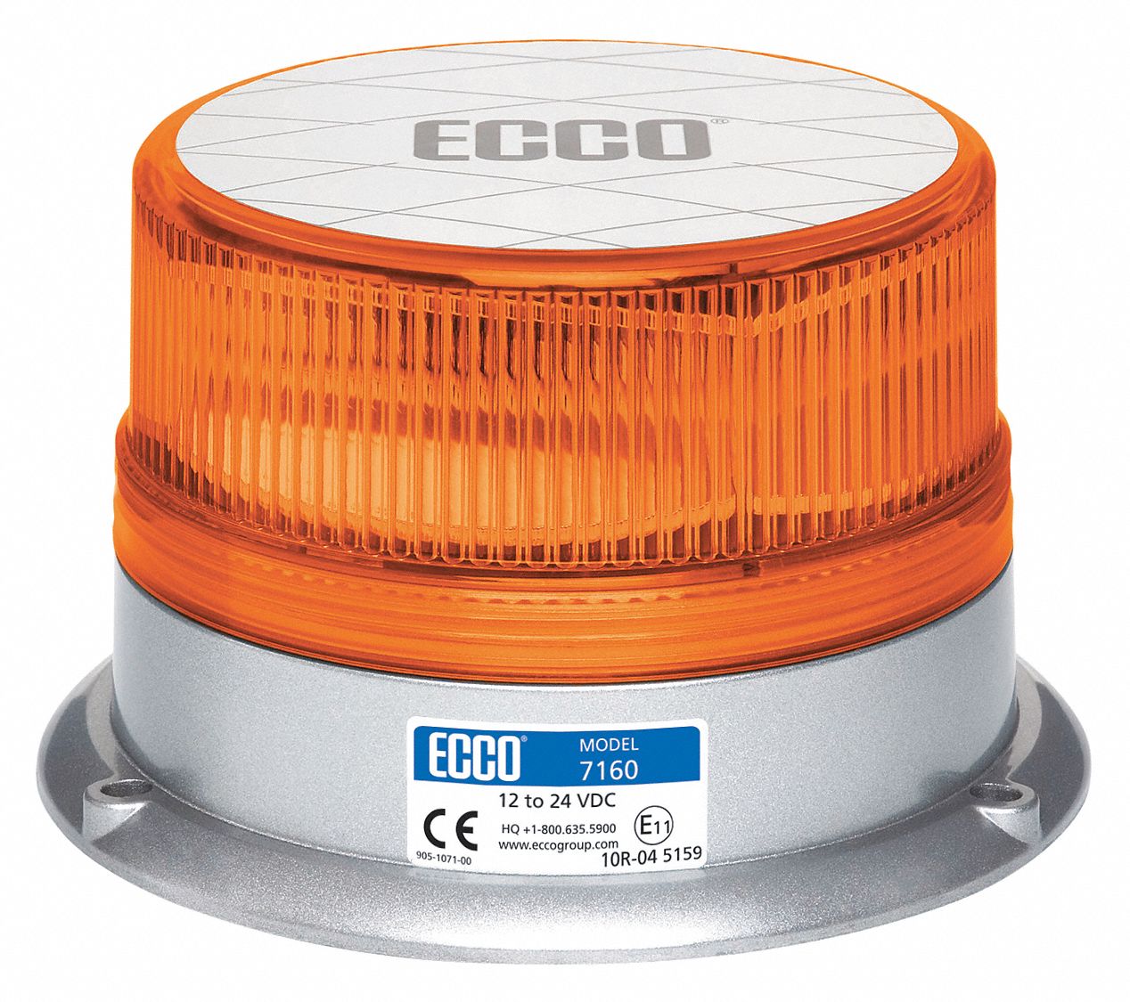 BEACON LIGHT, FLASHING BEACON, AMBER, 3⅞ IN OVERALL H, LED, 12 TO 24V DC