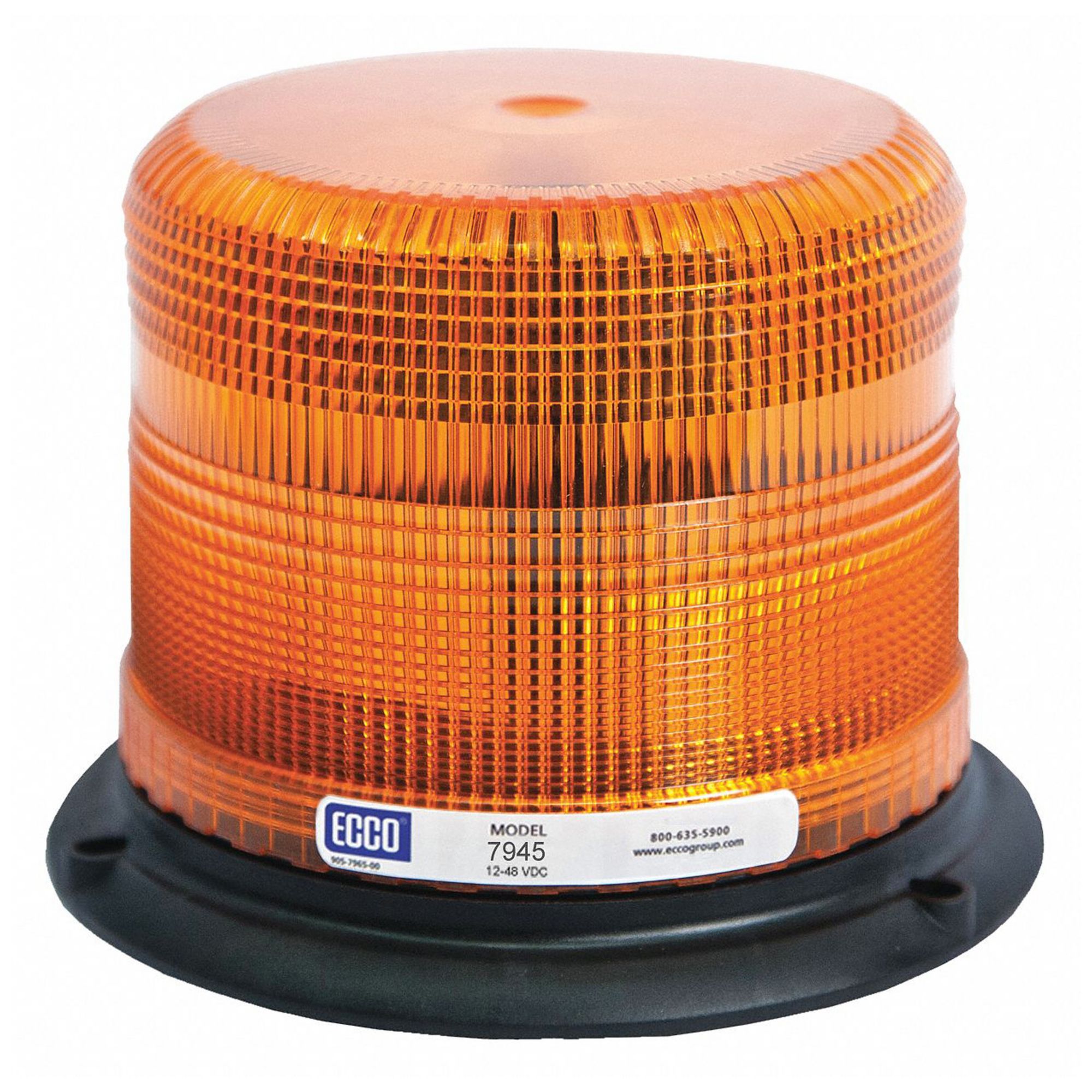 BEACON LIGHT, FLASHING BEACON, AMBER, 4⅞ IN OVERALL H, LED, 12 TO 48V DC