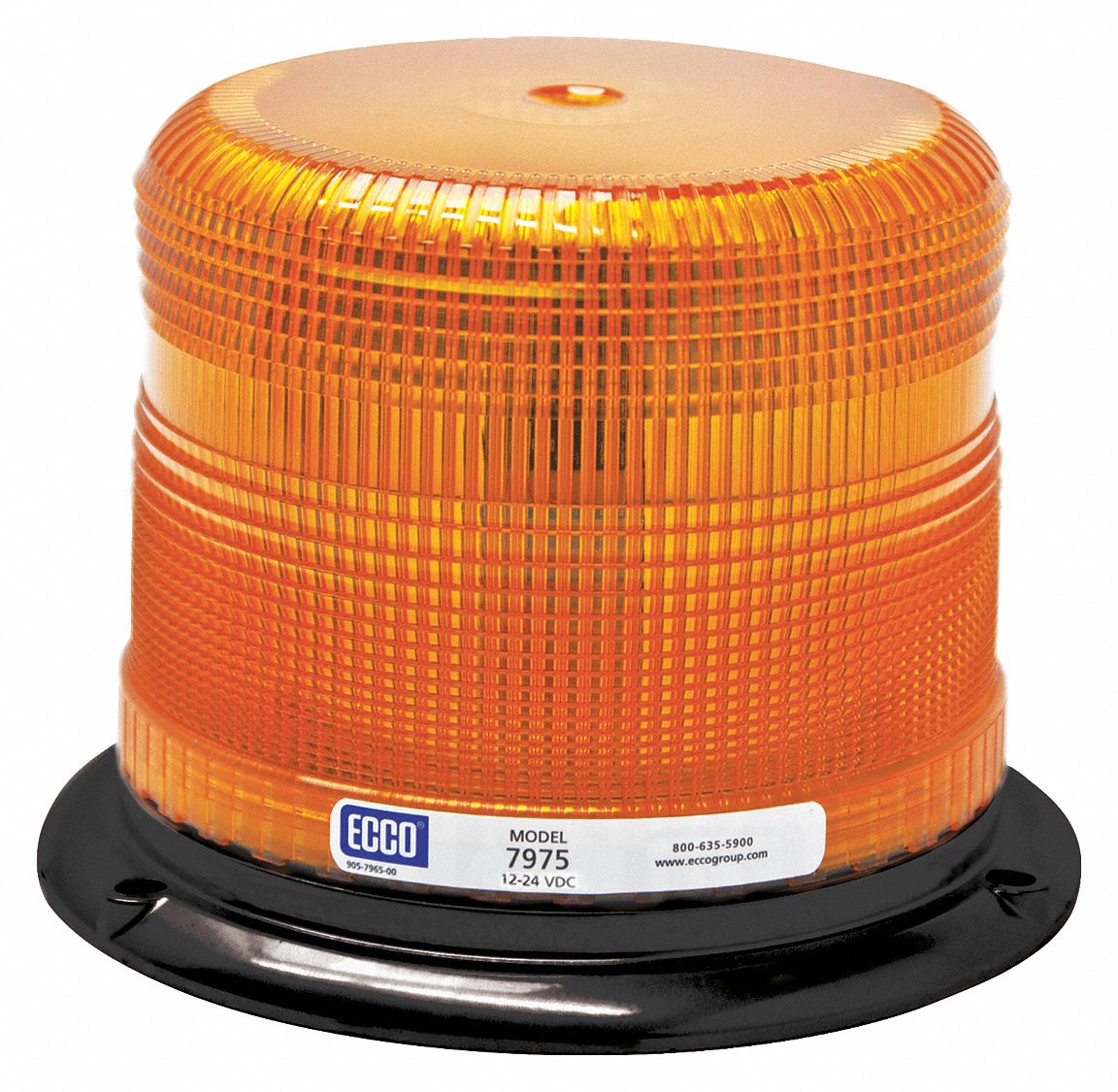 BEACON LIGHT, FLASHING BEACON, AMBER, 4⅞ IN OVERALL H, LED, 12 TO 24V DC