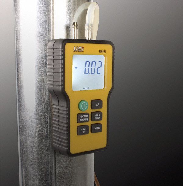 UEI TEST INSTRUMENTS Digital Manometer 60 in wc to 60 in wc, Backlit