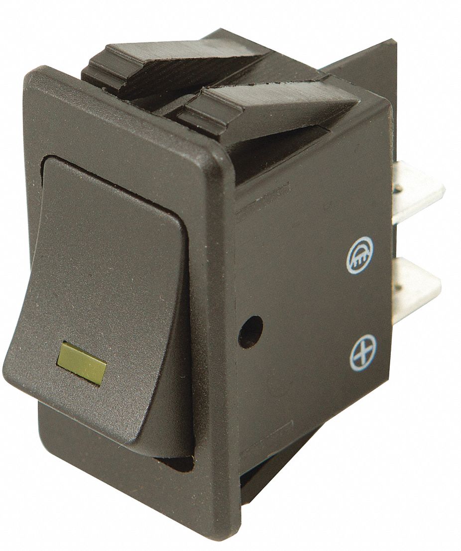 BATTERY DOCTOR Rocker Switch, 1/4" Male Terminal, Black 49LX1720530