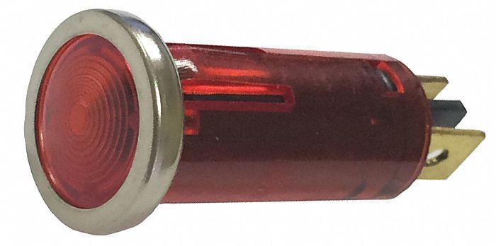 Stop/Turn/Tail Light: LED, Stop Light, Red, Round, 1/2 in Overall Dia, Permanent