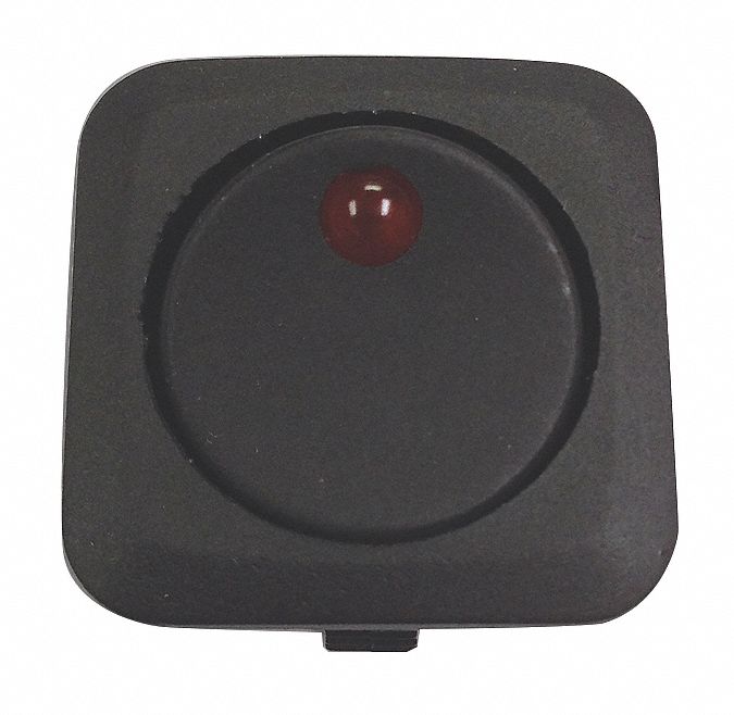 Automotive Switch: Rocker Switch, SPST, 3 Connections, Off/On, Black, Black, Red LED