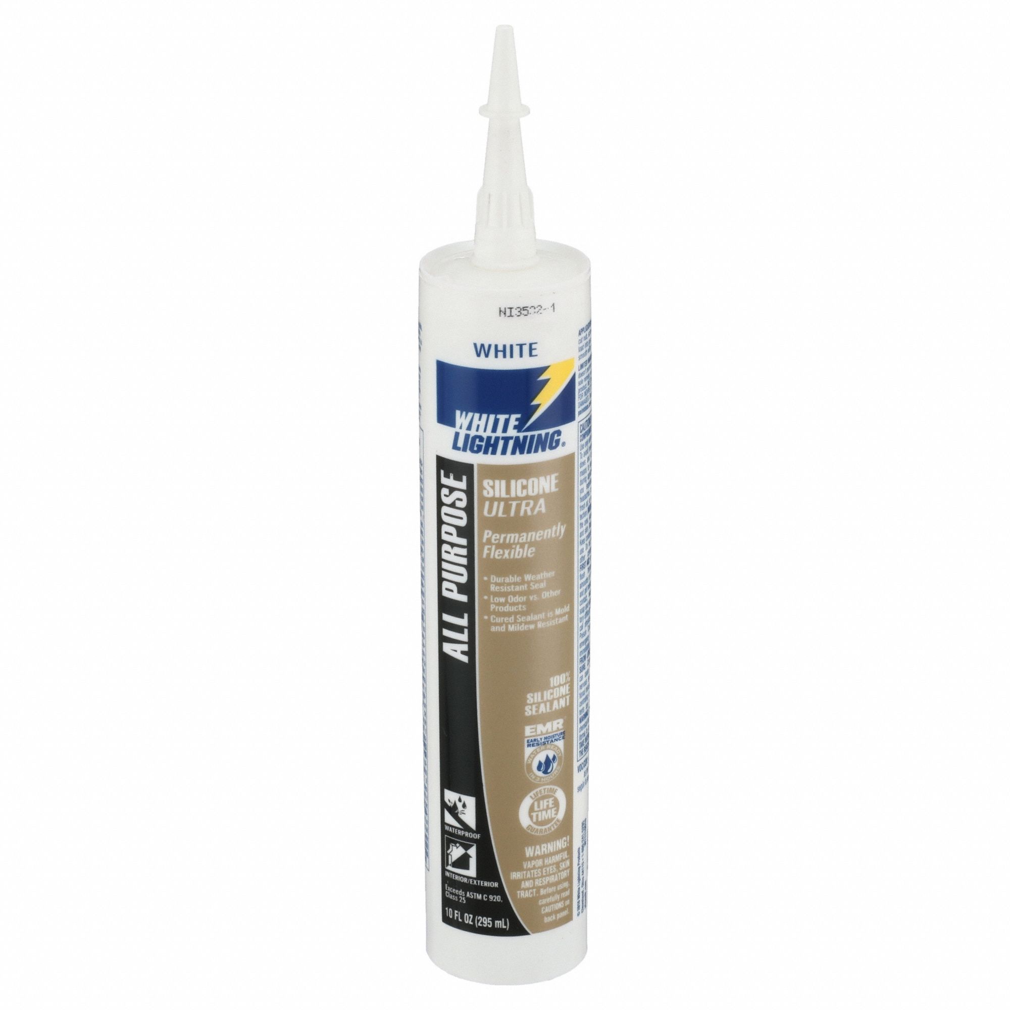 Silicone Sealant: Silicone Ultra, White, 10 oz, Cartridge
